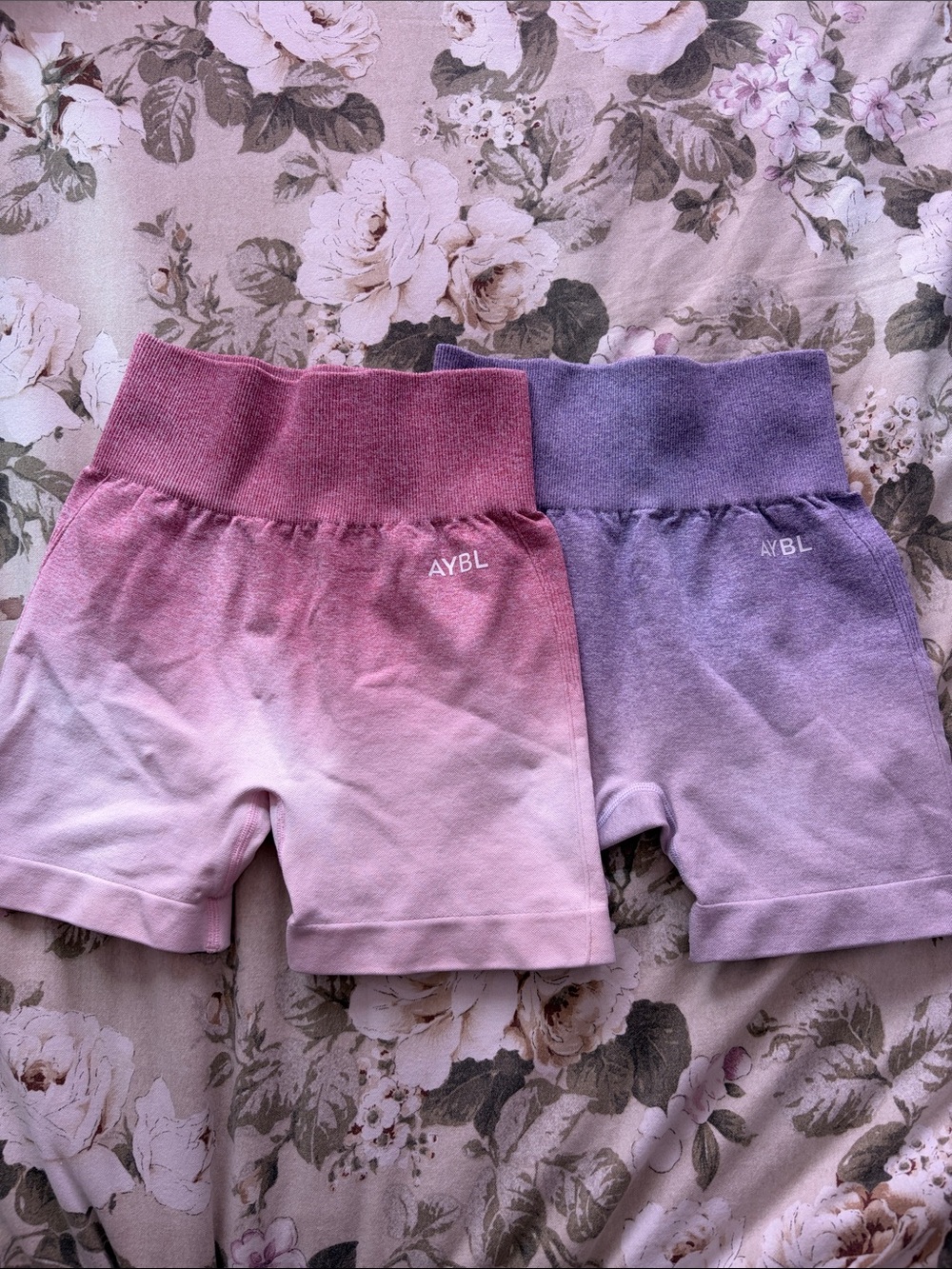 AYBL Ombré Pink and Purple Athletic Shorts